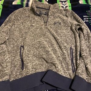 Abercrombie & Fitch Heathered Gray Zip-Up Sweater